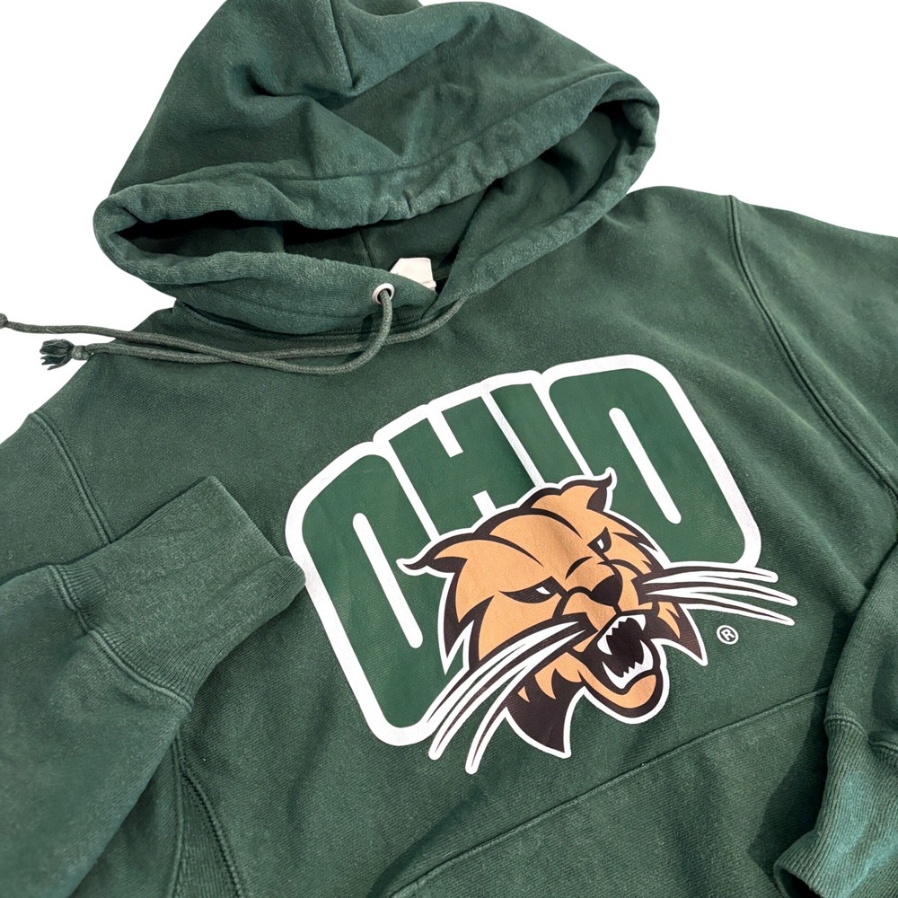 Champion Ohio University Bobcats Hooded Sweatshirt Men S Dark Green Pockets